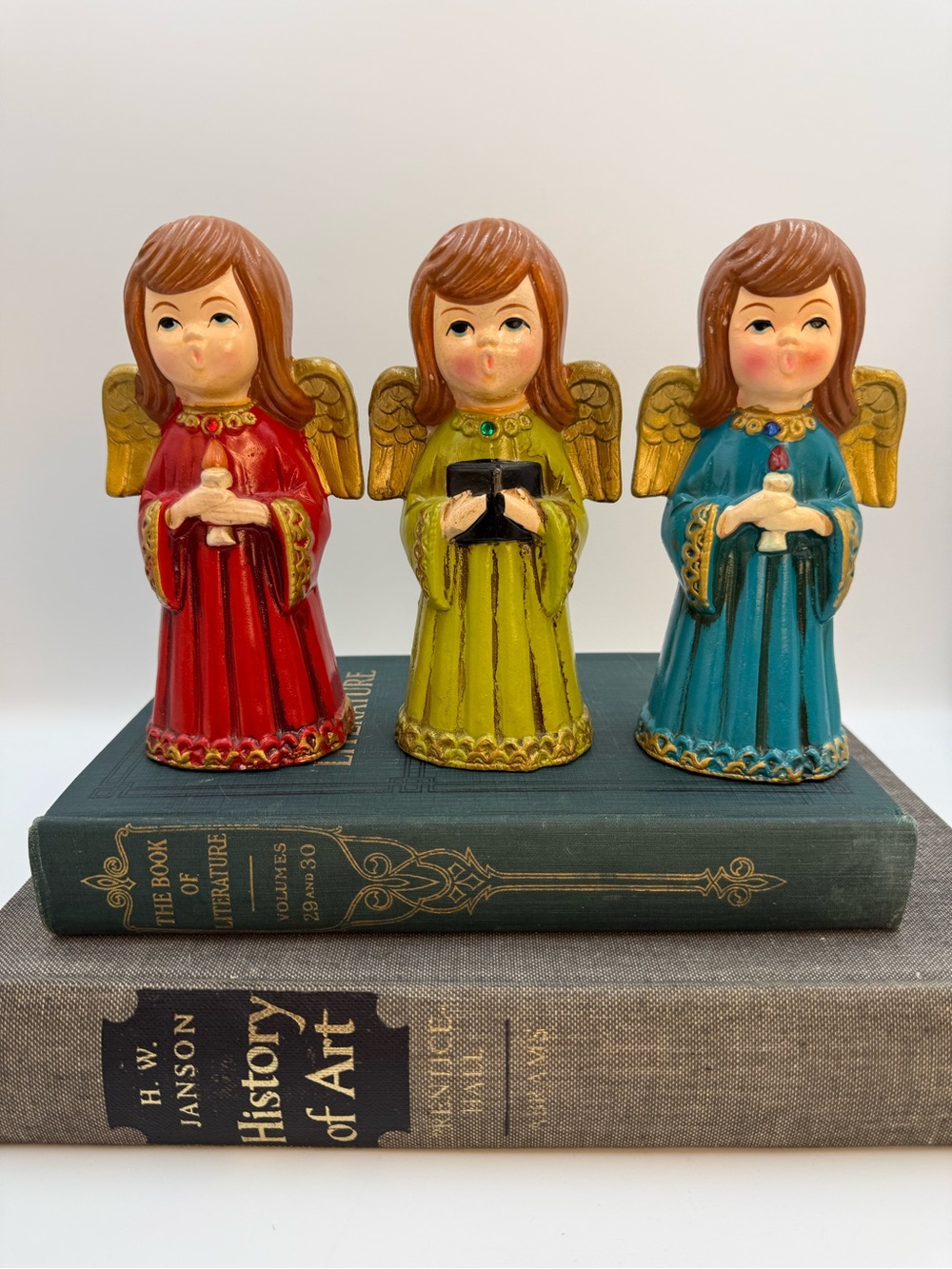 Vintage MCM Christmas HOMCO  Choir Angels Set Of 3 Figurines